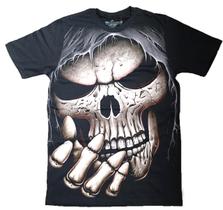 Camiseta De Caveira Masculina Skull Camisa Preta Algodao