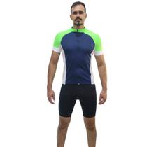 Camiseta de ciclismo com fita refletiva manga curta
