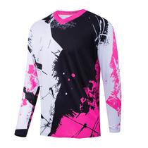 Camiseta de ciclismo Weimostar Motocross MTB para homens rosa choque L Camiseta de ciclismo Weimostar Motocross MTB para homens rosa choque L