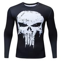 Camiseta de Compressão de Manga Comprida para Corrida Masculina
