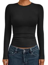 Camiseta de Compressão Feminina AUTOMET Manga Longa Preta M