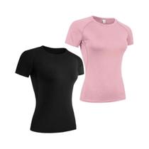 Camiseta De Compressão Feminina De Secagem Rápida, Manga Curta, Para Yoga, Corrida, Treino De Verão