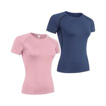 Camiseta De Compressão Feminina De Secagem Rápida, Manga Curta, Para Yoga, Corrida, Treino De Verão