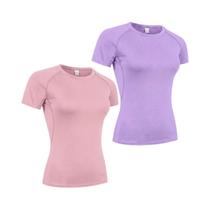 Camiseta De Compressão Feminina De Secagem Rápida, Manga Curta, Para Yoga, Corrida, Treino De Verão