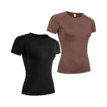 Camiseta De Compressão Feminina De Secagem Rápida, Manga Curta, Para Yoga, Corrida, Treino De Verão