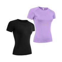 Camiseta De Compressão Feminina De Secagem Rápida, Manga Curta, Para Yoga, Corrida, Treino De Verão