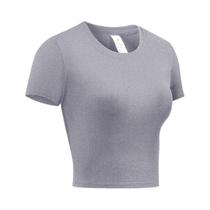 Camiseta De Compressão Feminina De Secagem Rápida, Manga Curta, Para Yoga, Corrida, Treino De Verão