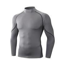 Camiseta De Compressão Masculina De Manga Longa Com Gola Alta Para Corrida E Academia, Proteção Camiseta De Compressão Masculina De Manga Longa Com Gola Alta Para Corrida E Academia, Proteção
