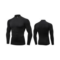 Camiseta De Compressão Masculina De Manga Longa Com Gola Alta, Secagem Rápida, Para Corrida E