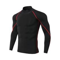 Camiseta de Compressão Masculina de Manga Longa - Secagem Rápida para Corrida, Fitness e Musculação