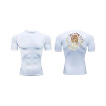 Camiseta De Compressão Masculina De Secagem Rápida Com Estampa De Leão Para Treino Na Academia,