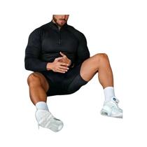 Camiseta De Compressão Masculina De Secagem Rápida Com Manga Longa E Gola Alta Para Corrida E Camiseta De Compressão Masculina De Secagem Rápida Com Manga Longa E Gola Alta Para Corrida E
