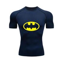 Camiseta De Compressão Masculina De Secagem Rápida, Manga Curta, Estampa De Morcego, Para Academia E