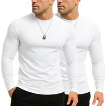 Camiseta de Compressão Masculina Manga Longa Térmica UV Academia Rash Guard Jiujitsu Apertada Justa