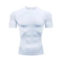 Camiseta De Compressão Masculina MMA Rashguard De Manga Curta Para Treino De Academia, Boxe E Jiu