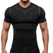 Camiseta De Compressão Masculina Preta Manga Curta - Camiseta De Compressão Masculina Preta Manga Curta -