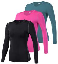 Camiseta de compressão Queerier feminina com proteção solar UPF 50+