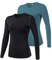 Camiseta de compressão Queerier feminina com proteção solar UPF 50+