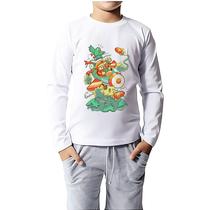 Camiseta de Criança Manga Longa Infantil Avião