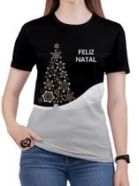 Camiseta de Feliz Natal Feminina blusa Reveillon Preto