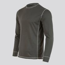 Camiseta de fibra natural de bambu de primeira camada para homens preta - cinza