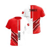 Camiseta De Futebol Com Estampa 3D Da Bandeira Da Turquia Para Homens E Mulheres, Rápido Secagem E