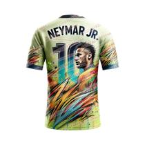 Camiseta De Futebol Masculina De Secagem Rápida E Respirável Com Impressão 3D Neymar, Jersey Para Camiseta De Futebol Masculina De Secagem Rápida E Respirável Com Impressão 3D Neymar, Jersey Para