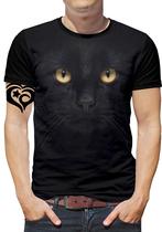 Camiseta de Gato Masculina Blusa Animal Preto Camiseta de Gato Masculina Blusa Animal Preto