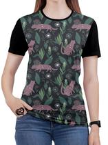 Camiseta de Gato PLUS SIZE Animal Feminina Blusa Cinza