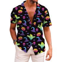 Camiseta de Halloween KYKU para homens de manga curta multicolorida M