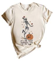 Camiseta de Halloween Ykomow Pumpkin Patch Fall Tee Cream L
