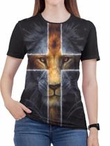 Camiseta de Jesus feminina gospel roupas blusa leão de juda - Alemark