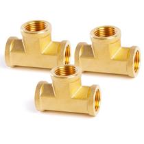 Camiseta de latão ChillWaves com encaixe de tubulação 1/4 x 1/4 x 1/4 NPT Feminina