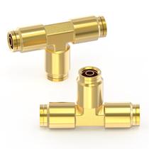 Camiseta de latão Push to Connect GASHER 2PCS DOT 3/8 OD