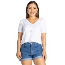 Camiseta de Malha de Viscose Gola V