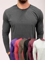 CAMISETA DE MANGA COMPRIDA ESTONADA VARIAS CORES - Tamanhos P, M, G, GG CAMISETA DE MANGA COMPRIDA ESTONADA VARIAS CORES - Tamanhos P, M, G, GG