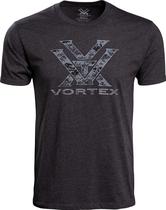 Camiseta de manga curta com logotipo Vortex Optics para homens Charcoal Heather Camo