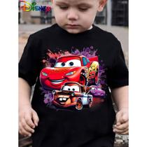 Camiseta de Manga Curta Disney Verão para Meninos com Estampa "Lightning McQueen e Mater" -