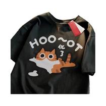 Camiseta de manga curta estampada de desenho animado verão confortável mulheres grávidas top solto