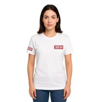 Camiseta de manga curta Uniforme Sesi Escolar camisa unissex Infantil - adulto