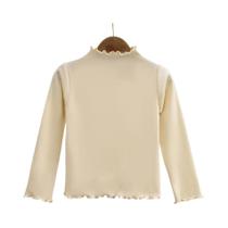 Camiseta De Manga Longa Para Meninas Com Gola De Renda Em Cor Sólida, Moda Outono Inverno,