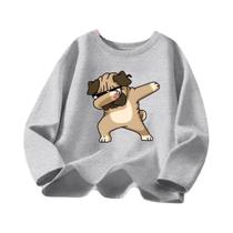 Camiseta De Manga Longa Para Meninos Com Estampa De Cachorro Dançante, Casual, Ajuste Solto,