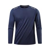 Camiseta De Manga Longa Refletiva Para Corrida E Academia Masculina, Secagem Rápida, Pullover Para