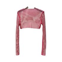 Camiseta De Manga Longa Slim Fit Com Brilho De Diamante, Top Sexy Para Noite Em Clube 2023