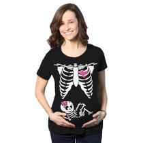 Camiseta de maternidade Crazy Dog Funny Skeleton It's A Girl Camiseta de maternidade Crazy Dog Funny Skeleton It's A Girl