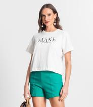 Camiseta De Meia Malha Feminina Endless Bege