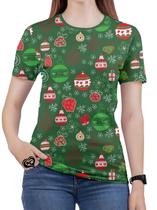 Camiseta de Natal Feminina Papai Noel blusa Boas Festas est3