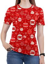 Camiseta de Natal PLUS SIZE Papai Noel Feminina Blusa est2