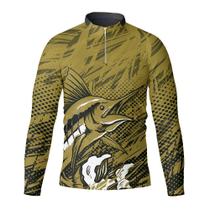 Camiseta de Pesca Dryfit com Proteção UV Espada Bege - Fera Print