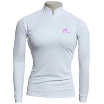 Camiseta de Pesca EP Fishing Basic Feminina Branca Neon Rosa (+50UV)